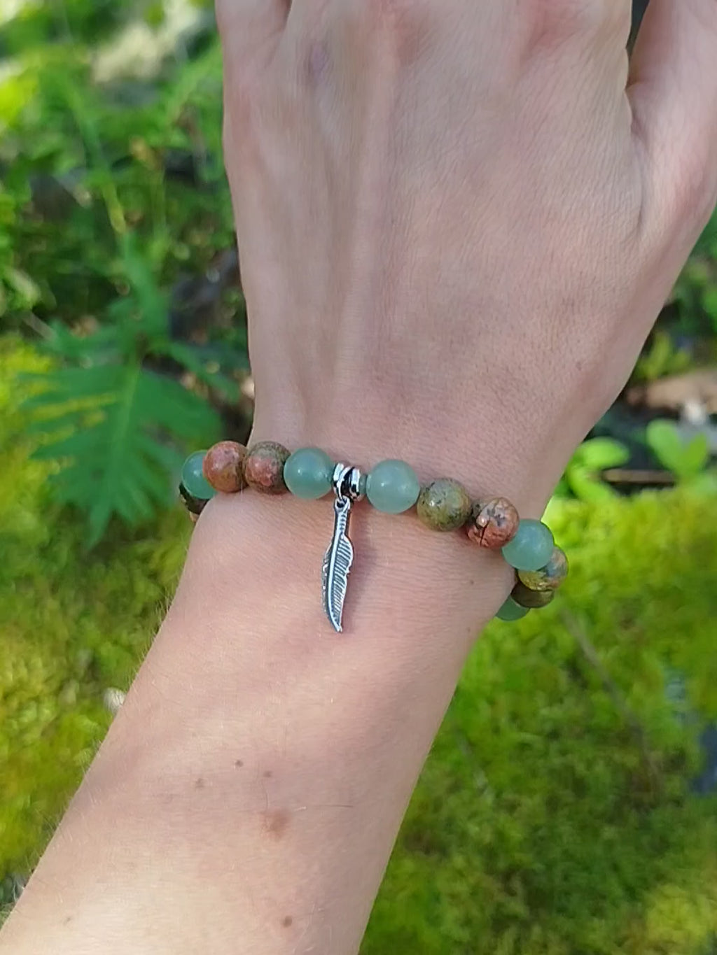 Bracelet d'intention - Harmonie sauvage (Unakite & aventurine verte)