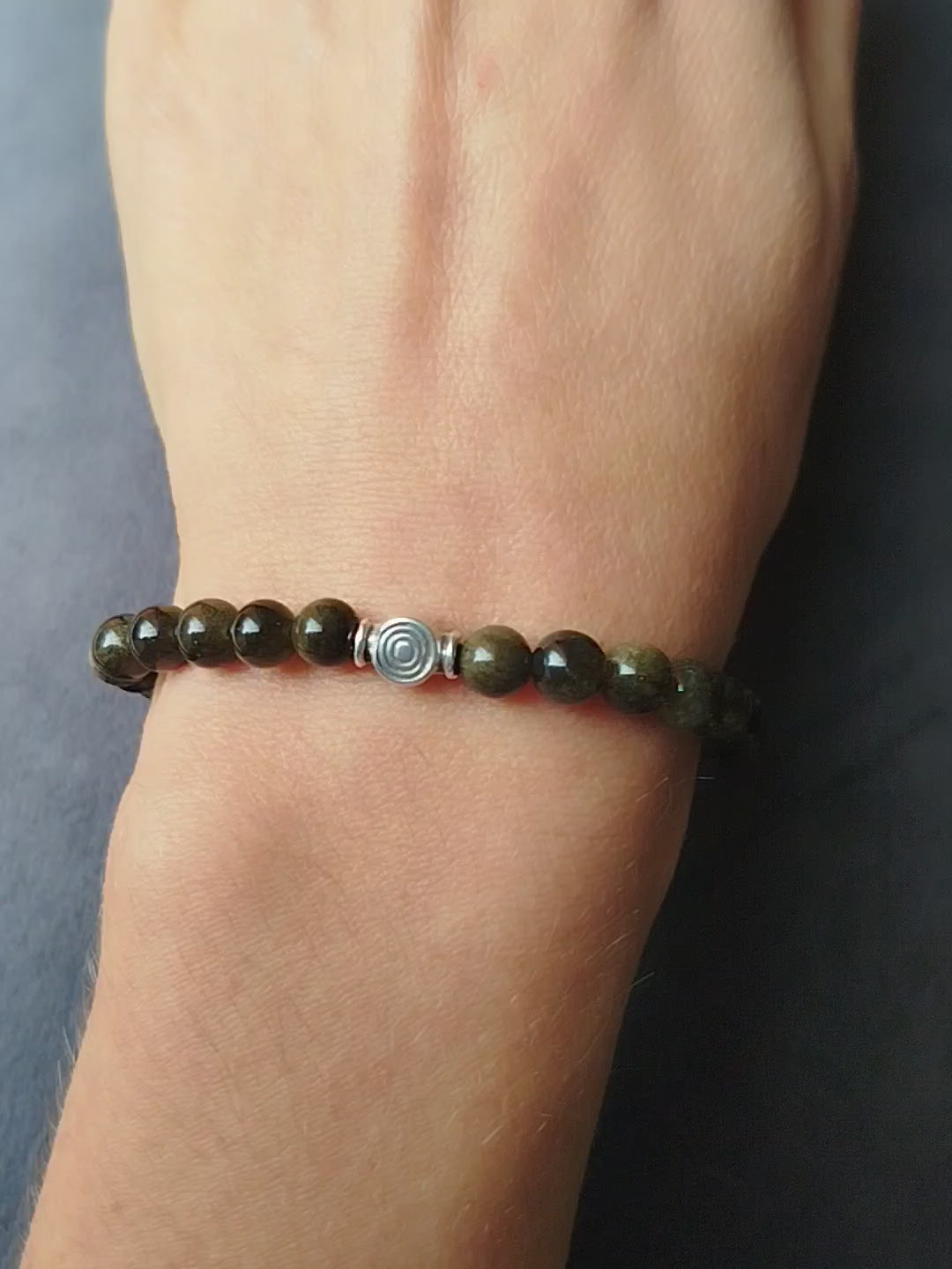 Bracelet d'intention - Ancrage solaire (Obsidienne dorée)