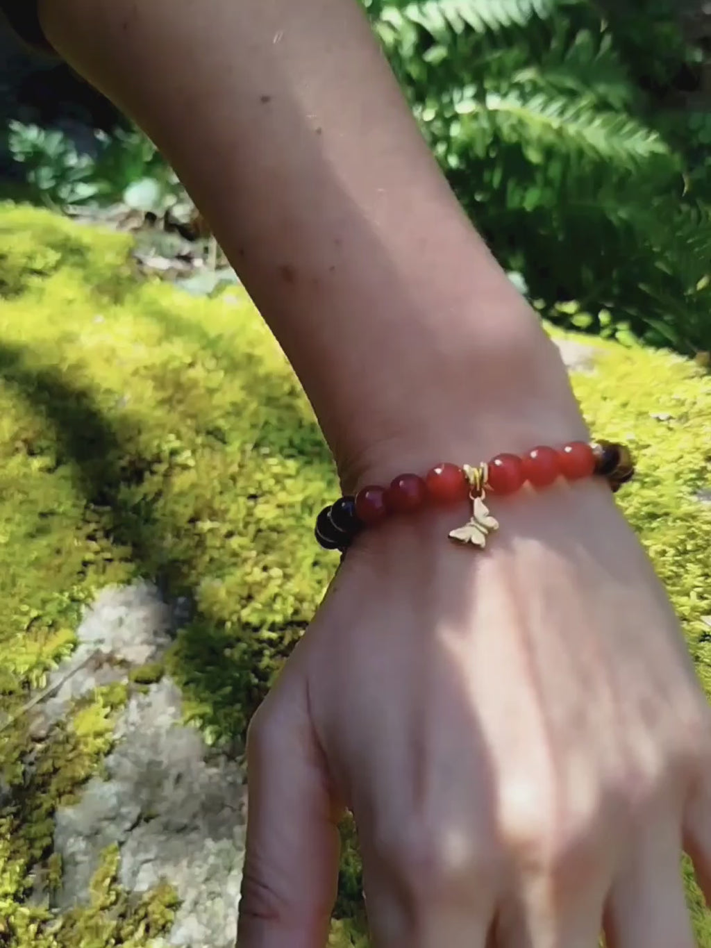 Bracelet d'intention - Élan de Vie (Cornaline & Œil de tigre)
