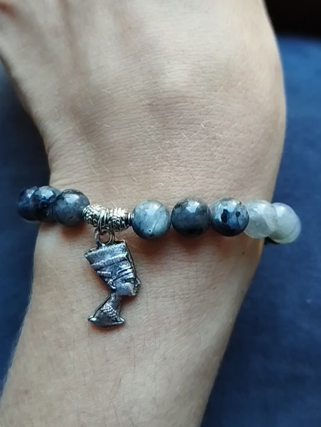 Bracelet d'intention - Souveraine intérieure (Labradorite & larvikite)