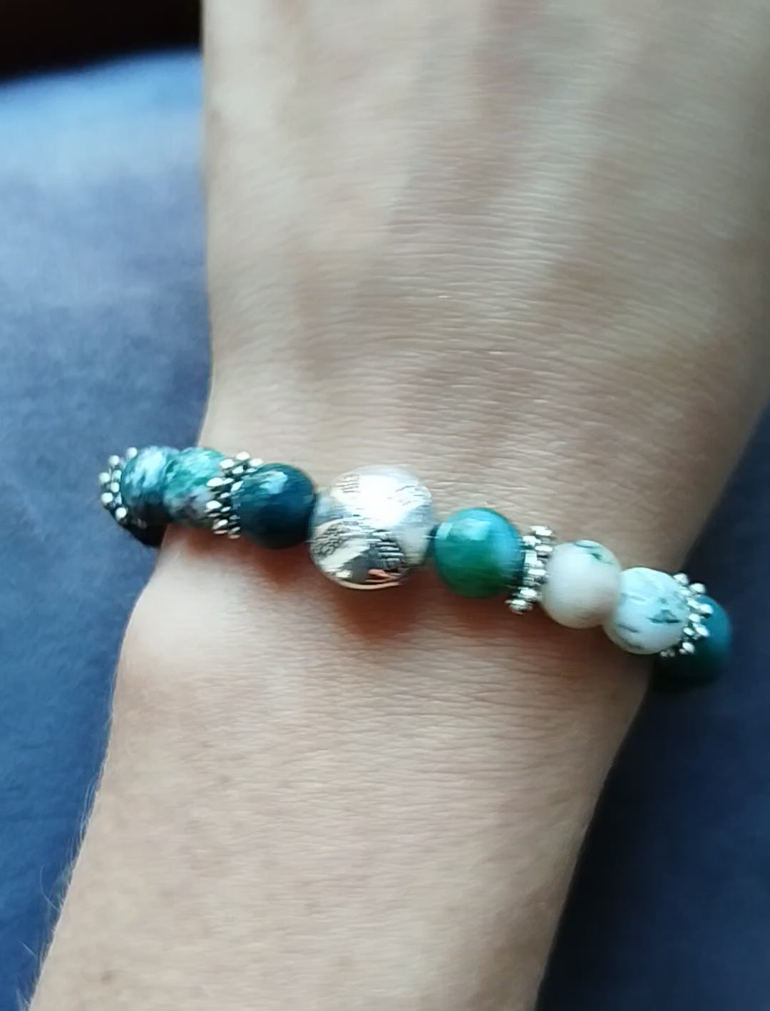 Bracelet d'intention - Souffle de forêt (Agate mousse & agate arbre)