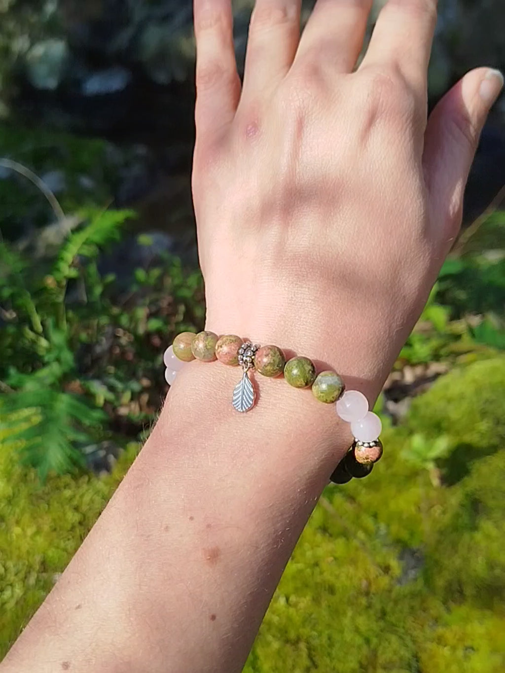 Bracelet d'intention - Sève nouvelle (Unakite & quartz rose)