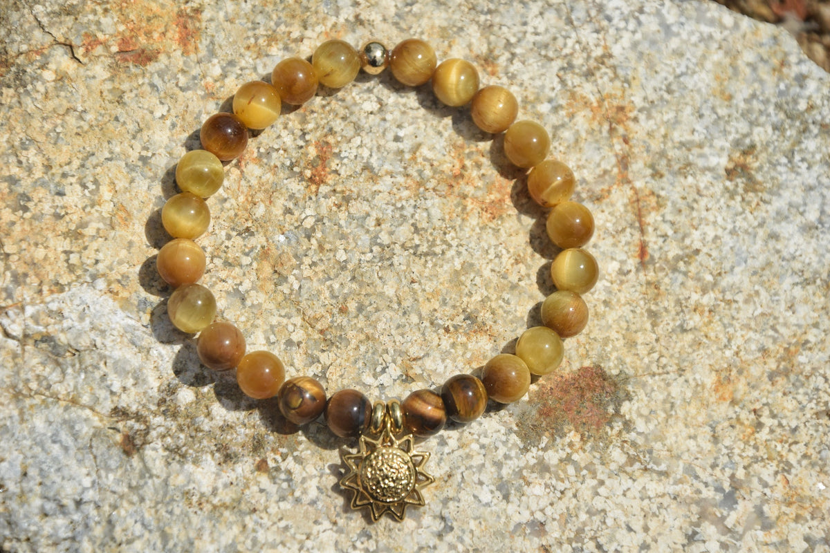 Bracelet d'intention – Lueur des vallées (Oeil de tigre doré et oeil de tigre marron)