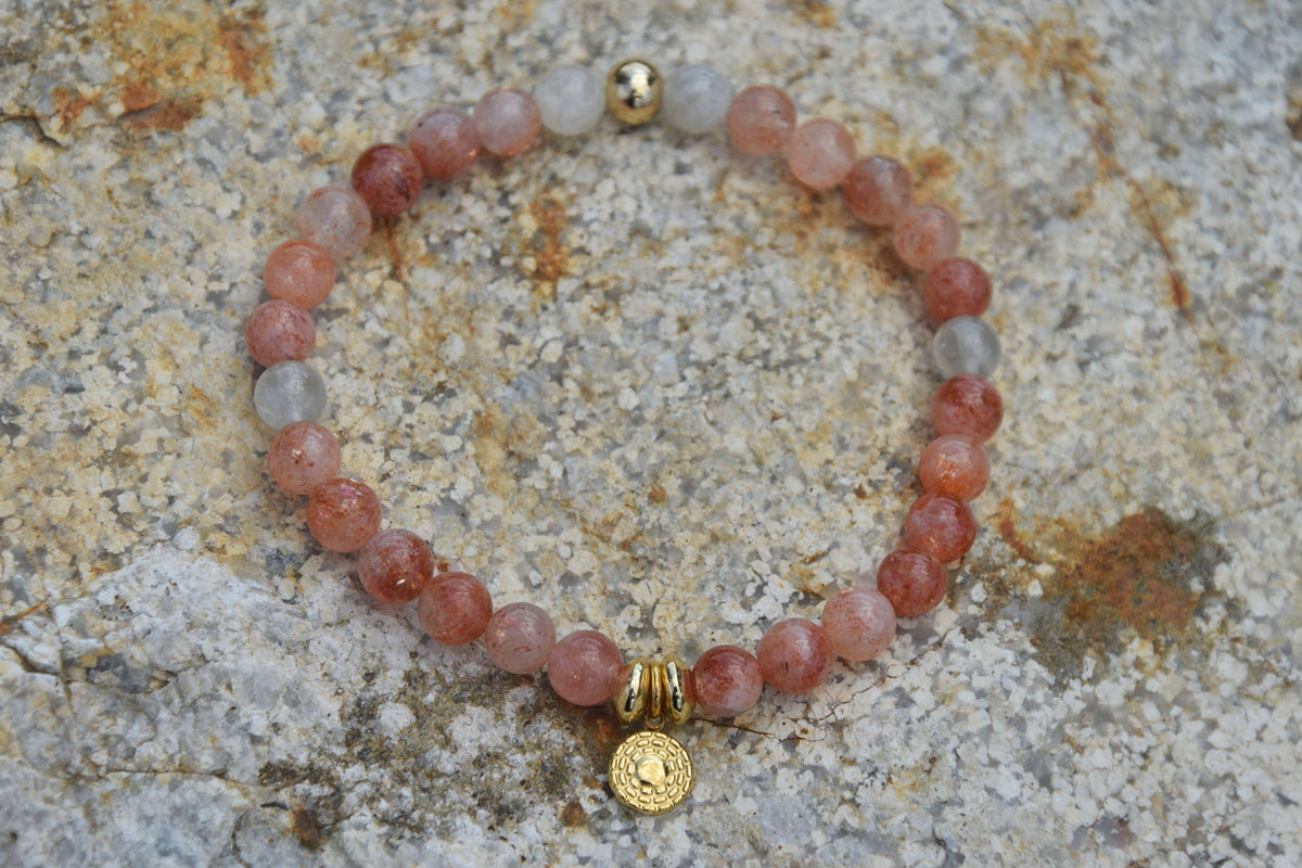 Bracelet d'intention – Sillage Solaire  (Pierre de soleil multicolore)