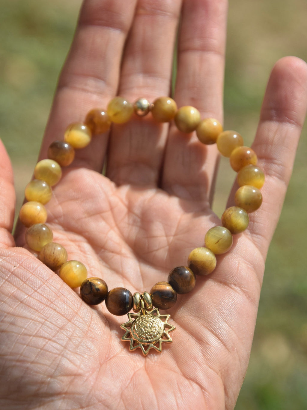 Bracelet d'intention – Lueur des vallées (Oeil de tigre doré et oeil de tigre marron)