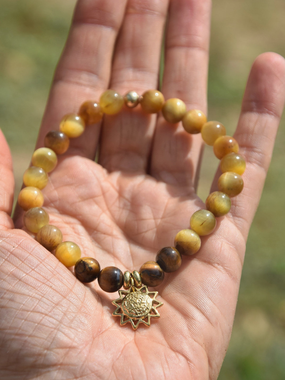 Bracelet d'intention – Lueur des vallées (Oeil de tigre doré et oeil de tigre marron)