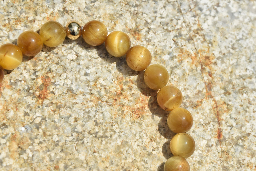 Bracelet d'intention – Lueur des vallées (Oeil de tigre doré et oeil de tigre marron)