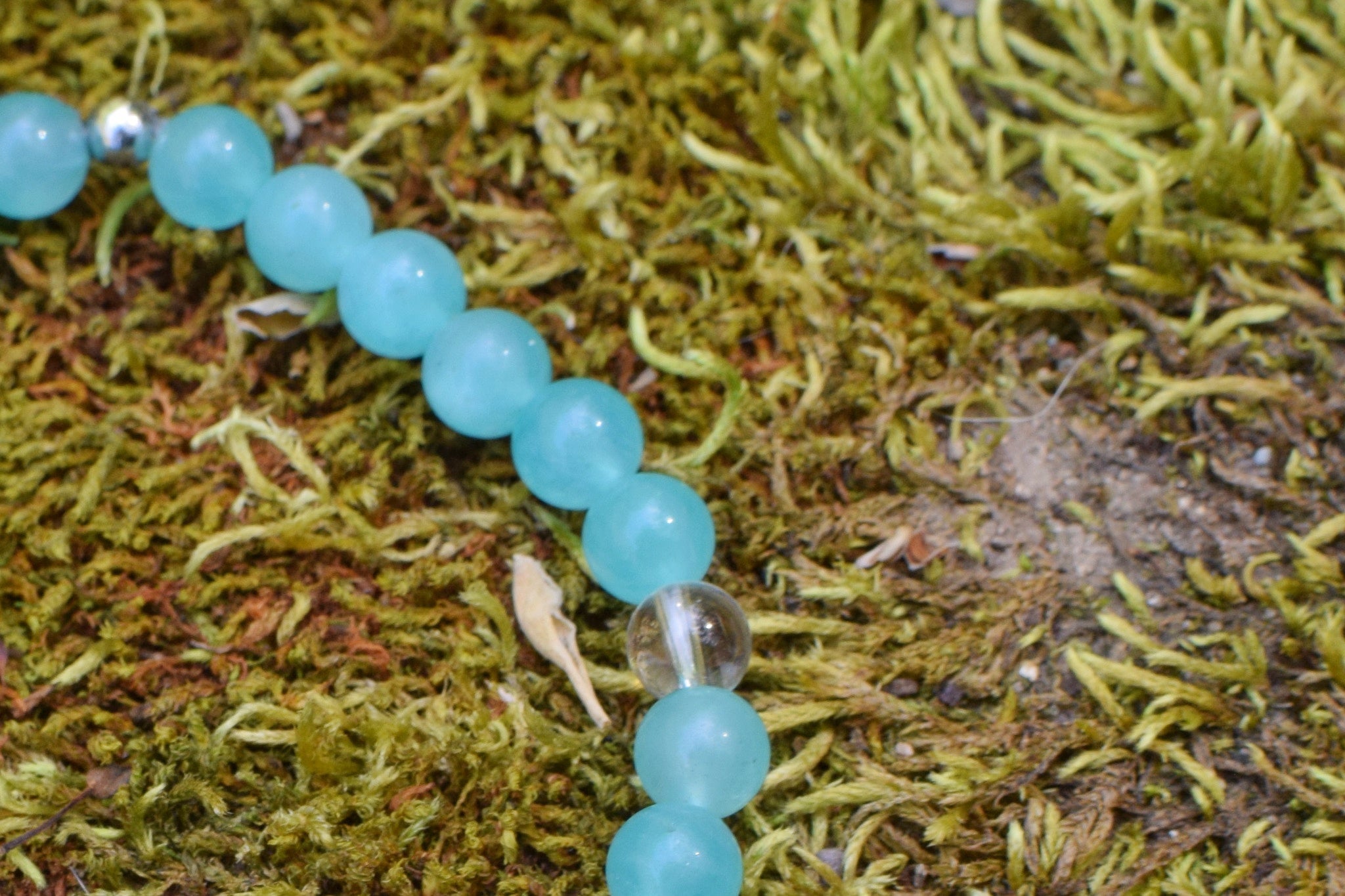 Bracelet d’intention - Libre envol (Amazonite & cristal de roche)