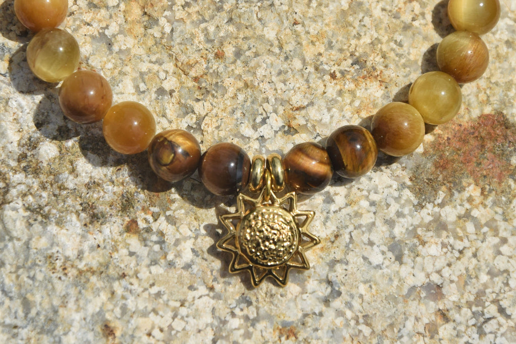 Bracelet d'intention – Lueur des vallées (Oeil de tigre doré et oeil de tigre marron)
