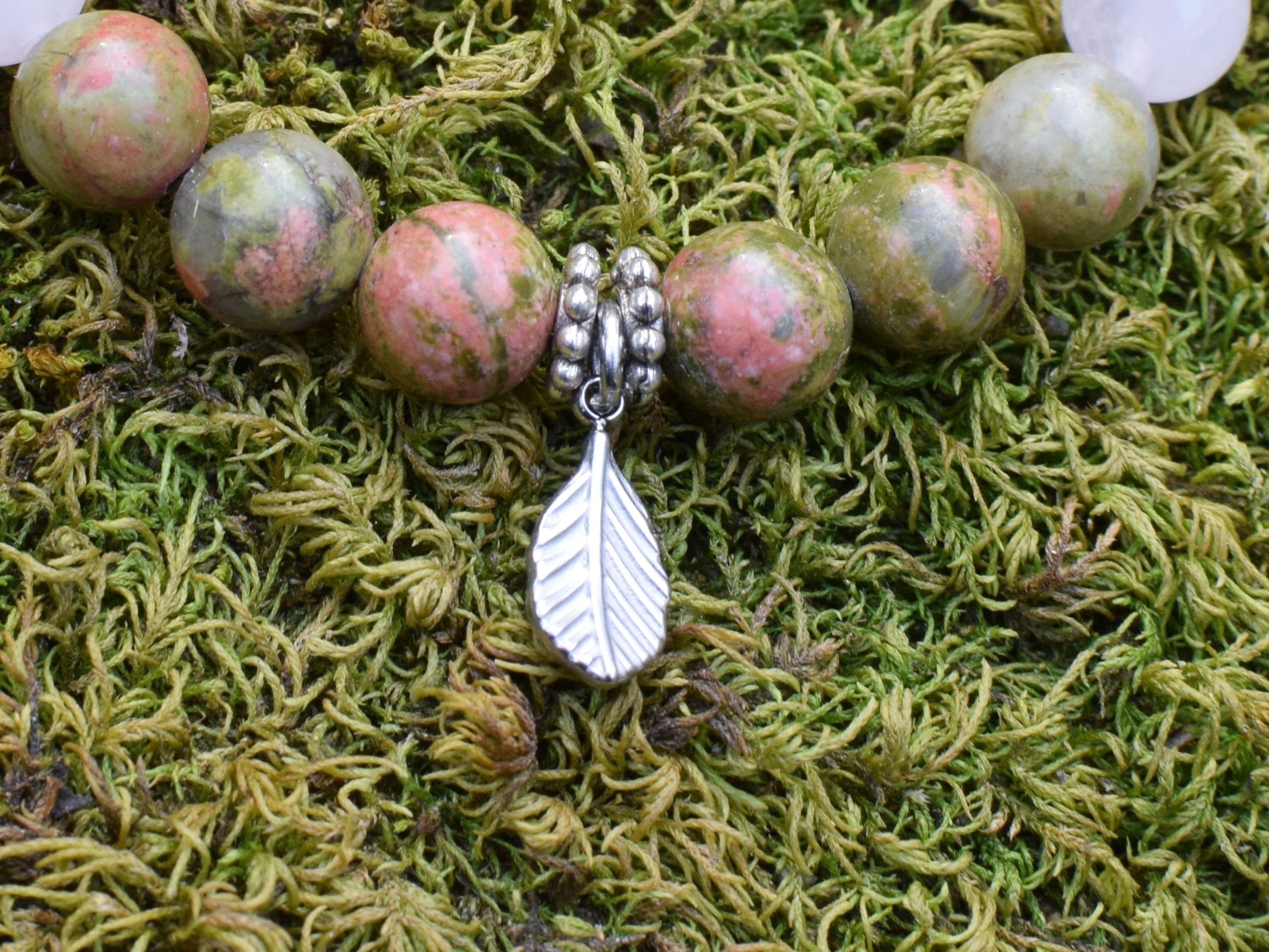 Bracelet d'intention - Sève nouvelle (Unakite & quartz rose)