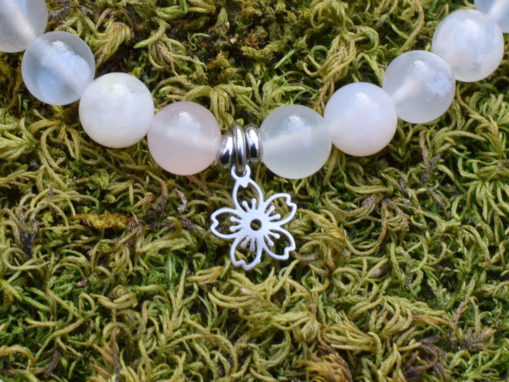 Bracelet d'intention - Éveil Sakura (Agate Fleur de Cerisier)