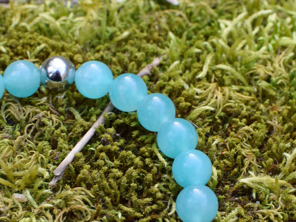 Bracelet d'intention - Ailes Ancrées (Amazonite & Hématite)