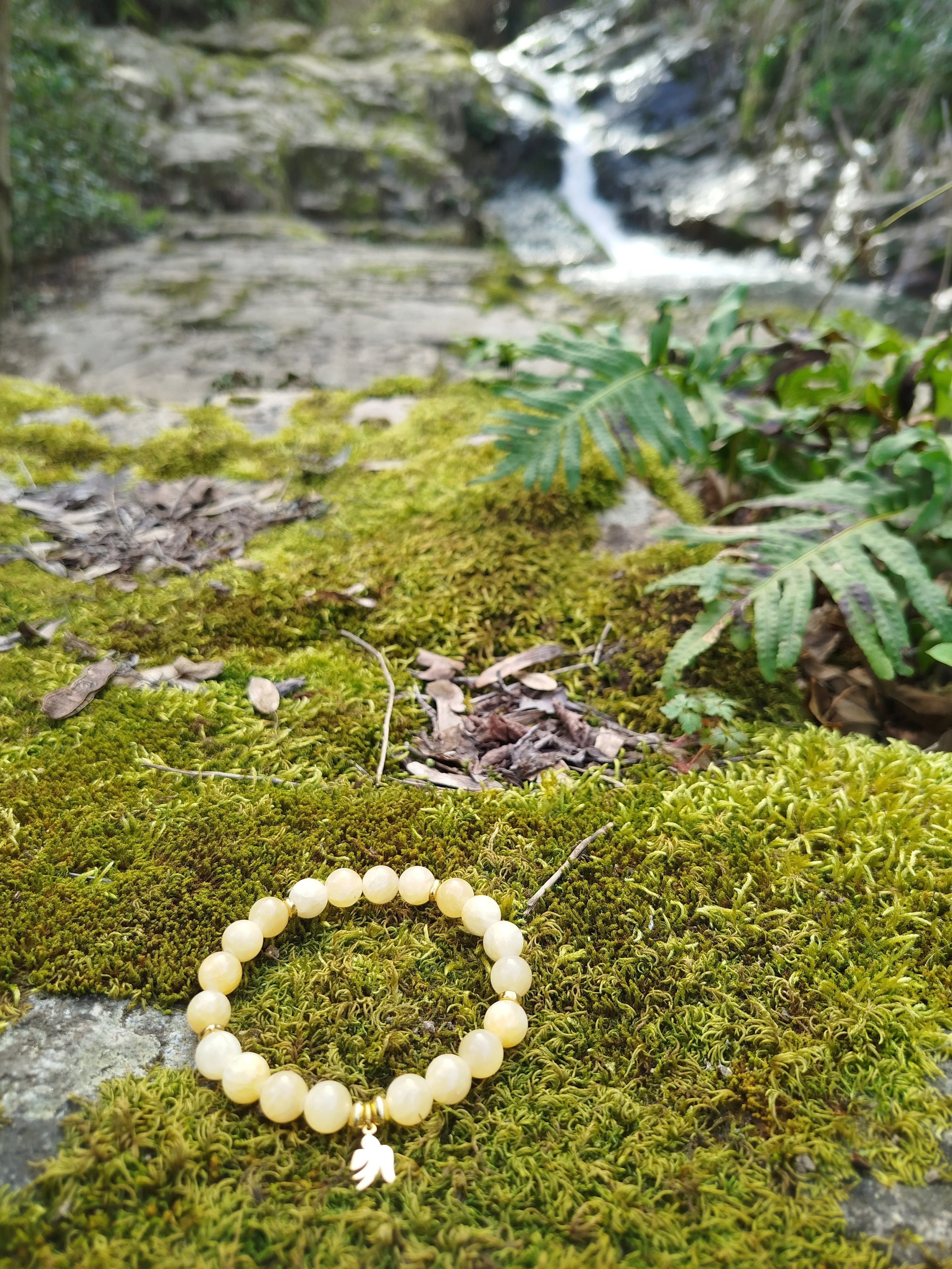 Bracelet d'intention - Ailes de lumière (Calcite orange)