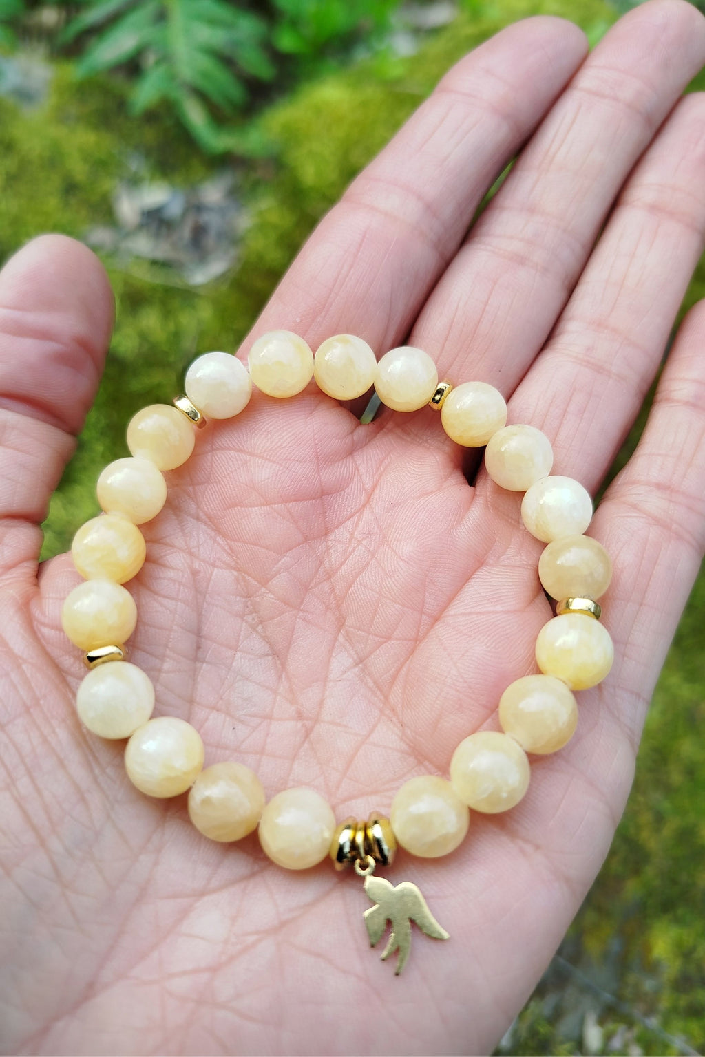 Bracelet d'intention - Ailes de lumière (Calcite orange)