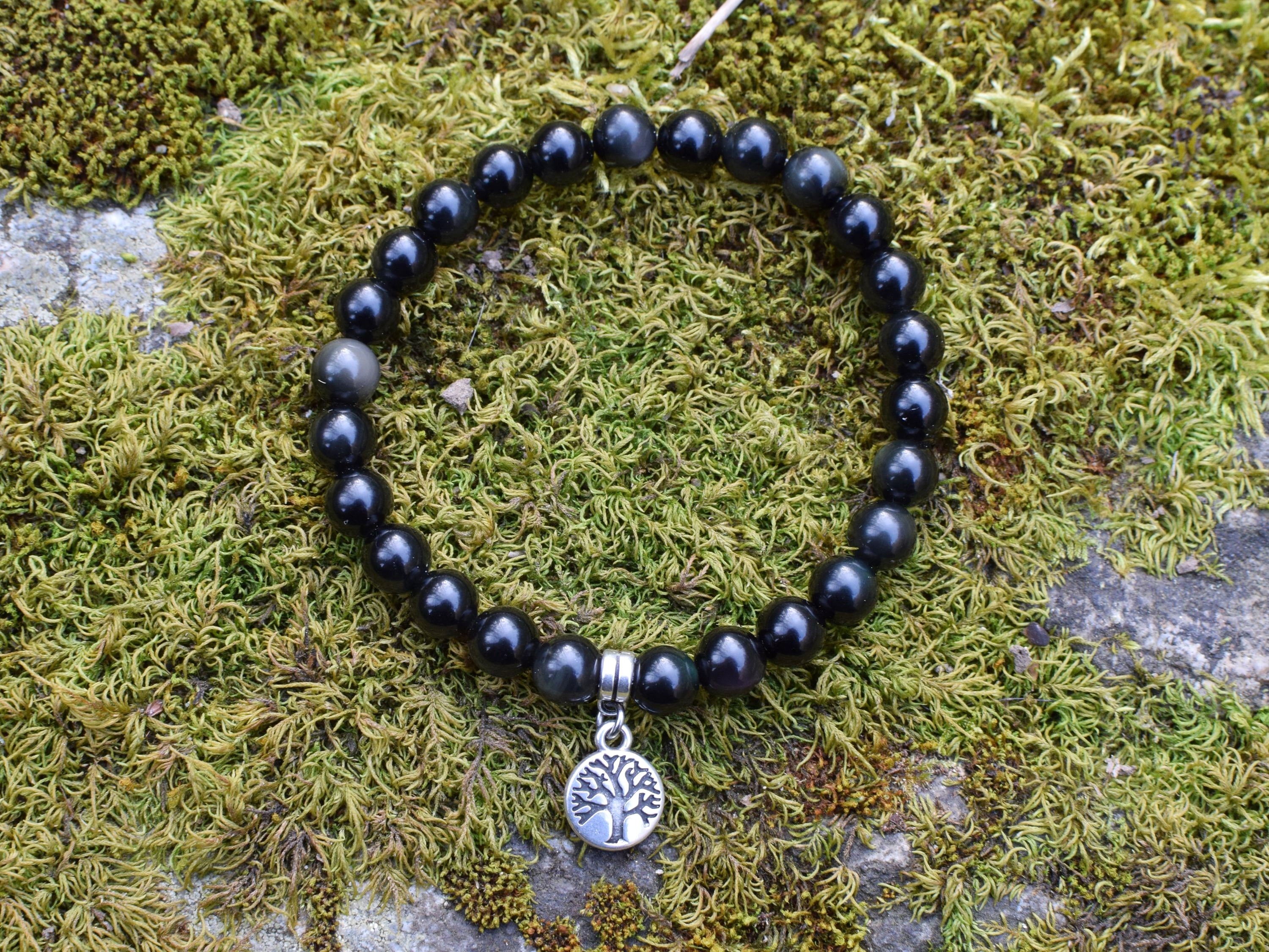 Bracelet d'intention - Racines intérieures (Obsidienne œil céleste)